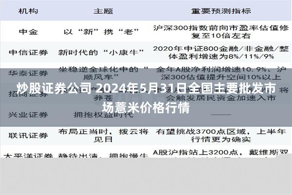 炒股证券公司 2024年5月31日全国主要批发市场薏米价格行情