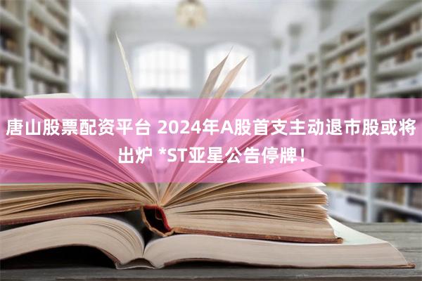 唐山股票配资平台 2024年A股首支主动退市股或将出炉 *ST亚星公告停牌！