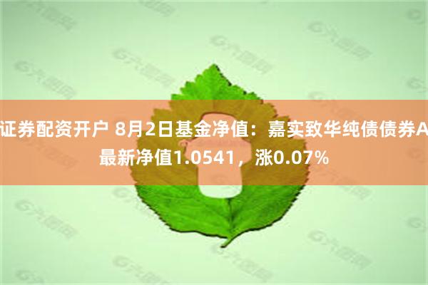 证券配资开户 8月2日基金净值：嘉实致华纯债债券A最新净值1.0541，涨0.07%