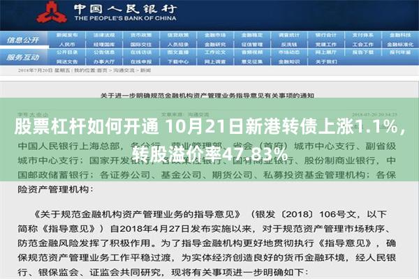 股票杠杆如何开通 10月21日新港转债上涨1.1%，转股溢价率47.83%