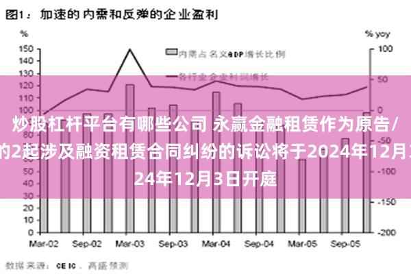 炒股杠杆平台有哪些公司 永赢金融租赁作为原告/上诉人的2起涉及融资租赁合同纠纷的诉讼将于2024年12月3日开庭